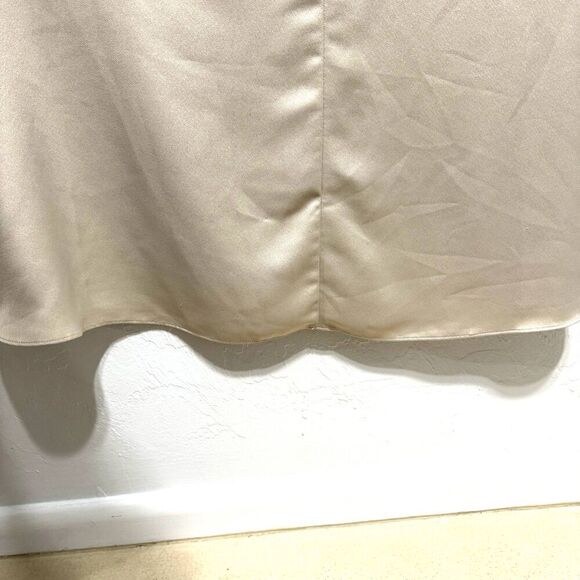 BHLDN Ruby Twist Halter Dress Satin Full Length Champagne Formal Wedding sz US 0 - Picture 15 of 16